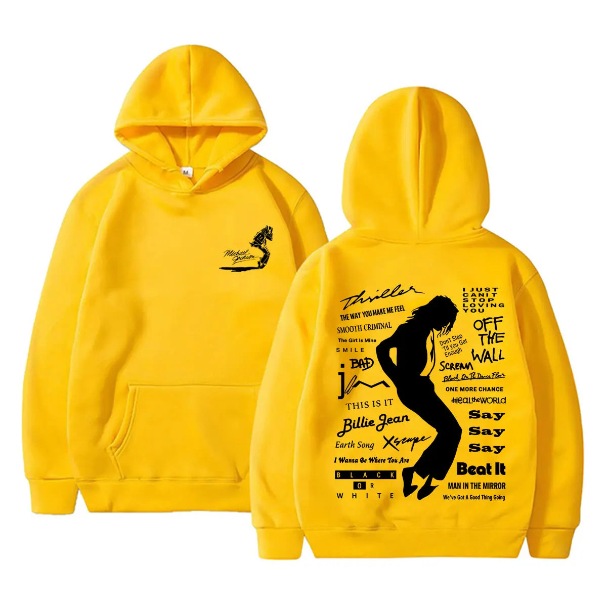 Michael Jackson Album Logo Graphic Hoodie Men Women Vintage Gothic Rock Streetwear Men's Fashion Oversized Sweatshirt Pullover