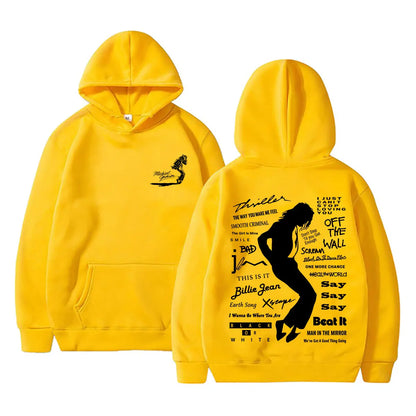 Michael Jackson Album Logo Graphic Hoodie Men Women Vintage Gothic Rock Streetwear Men's Fashion Oversized Sweatshirt Pullover
