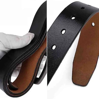 Belt for Men Original Genuine Leather Alloy Metal Pin Buckle Waist Belt Straps Plus Extra Size 105 110 120 130 140 150 160 170cm