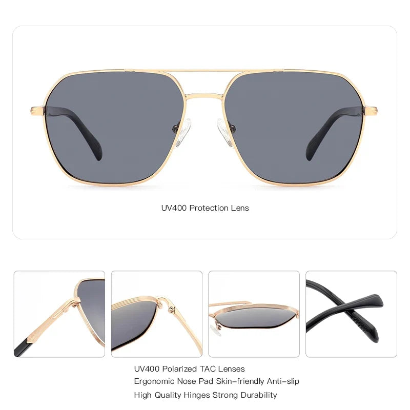 Fashion Aviator Polarized Prescription Sunglasses Mens Trend Metal Pilot Uv400 Protection Pilot Corrective Sun Glasses