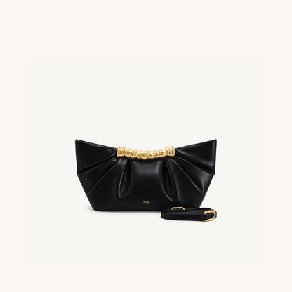 Leia Pleated Clutch Metal Fashion High-End Feel Dumpling Bag Soft Leather Luxury Party Bag Evening Clutch for Women