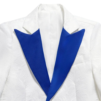SHIP TODAY Boy's Jacquard Suit for Formal Occasion, Wedding Ring Bearer Suits, Luxury 5-Piece Set Jacket Vest Pants Bowtie & Tie