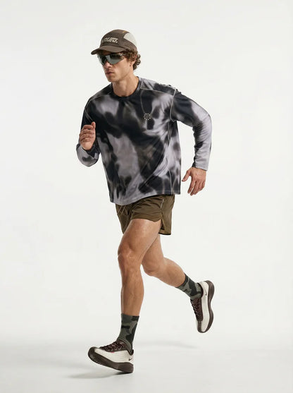 Men's Digital Camo Long-Sleeved T-Shirt: Lightweight, Breathable, Moisture-Wicking—Ideal for Outdoor Sports & Fitness