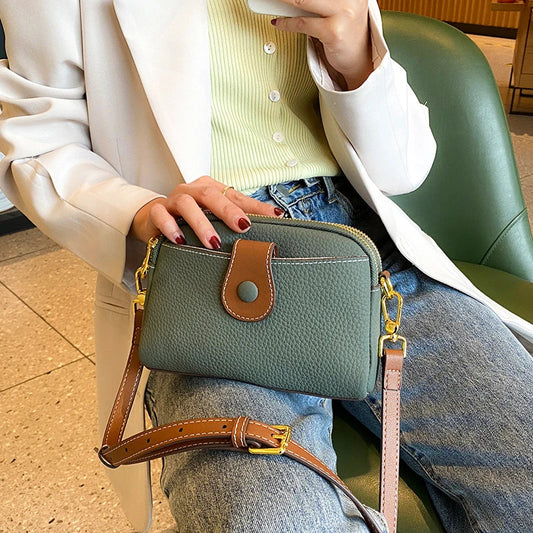 Women's Cowhide Genuine Leather Bag Female Fashion Designer Luxury Handbag Ladies Small Square bag Retro Crossbody Shoulder Bags