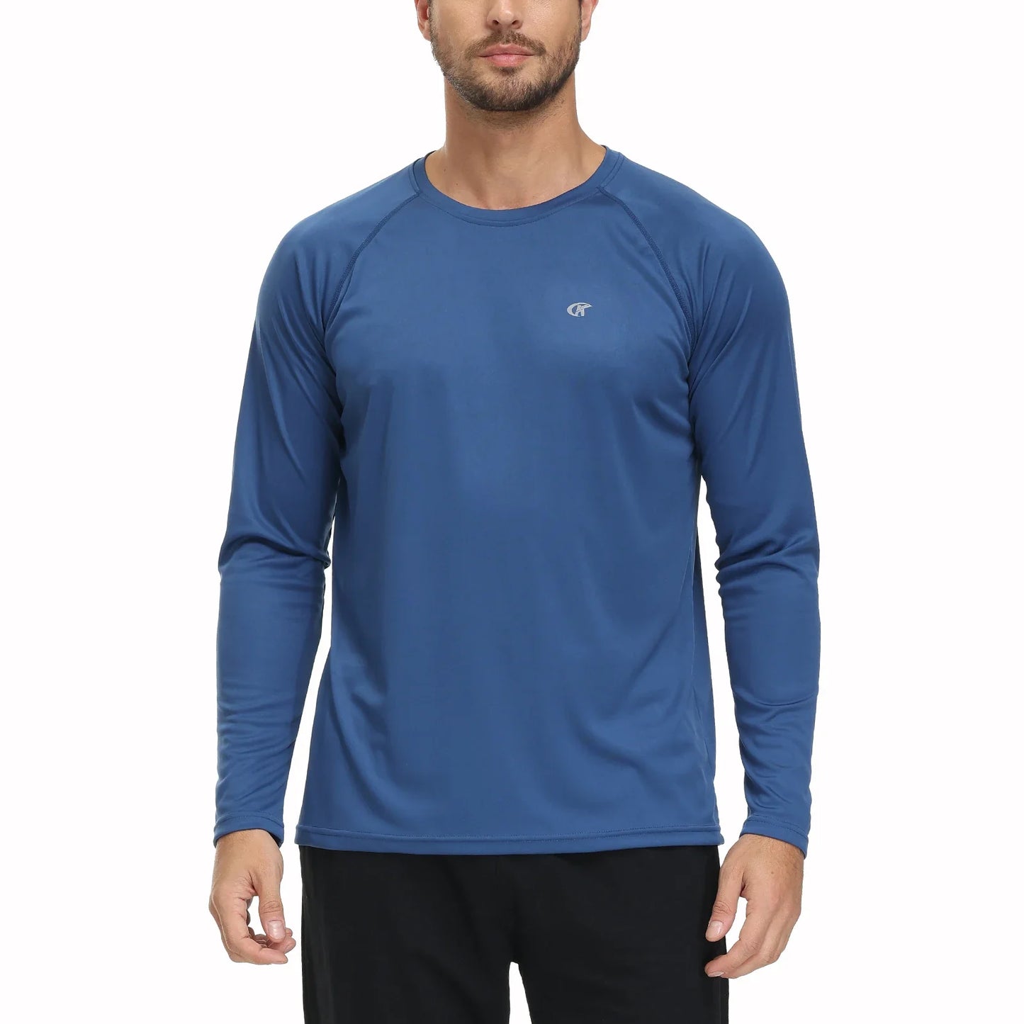 Men UPF 50+ Long Sleeve T-Shirt, Rash Guard Breathable Tops, Pullover Shirt for Sport Fishing Hiking Running Beach Surfing