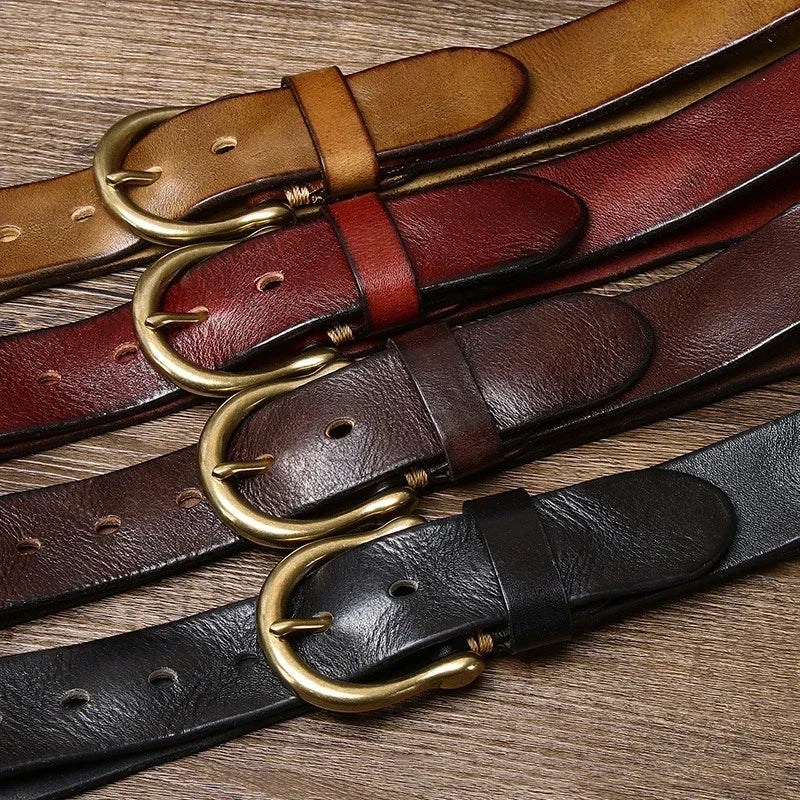 3.8CM Men High Quality Genuine Leather Belt Luxury Designer Belts Pure Cowskin Fashion Waistband Strap Male Jeans for Man Cowboy