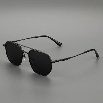 Top Quality Pure Titanium Pilot Polarized Sunglasses Men Outdoor Driving Night Vision Shades Anti-Glare Fishing UV400