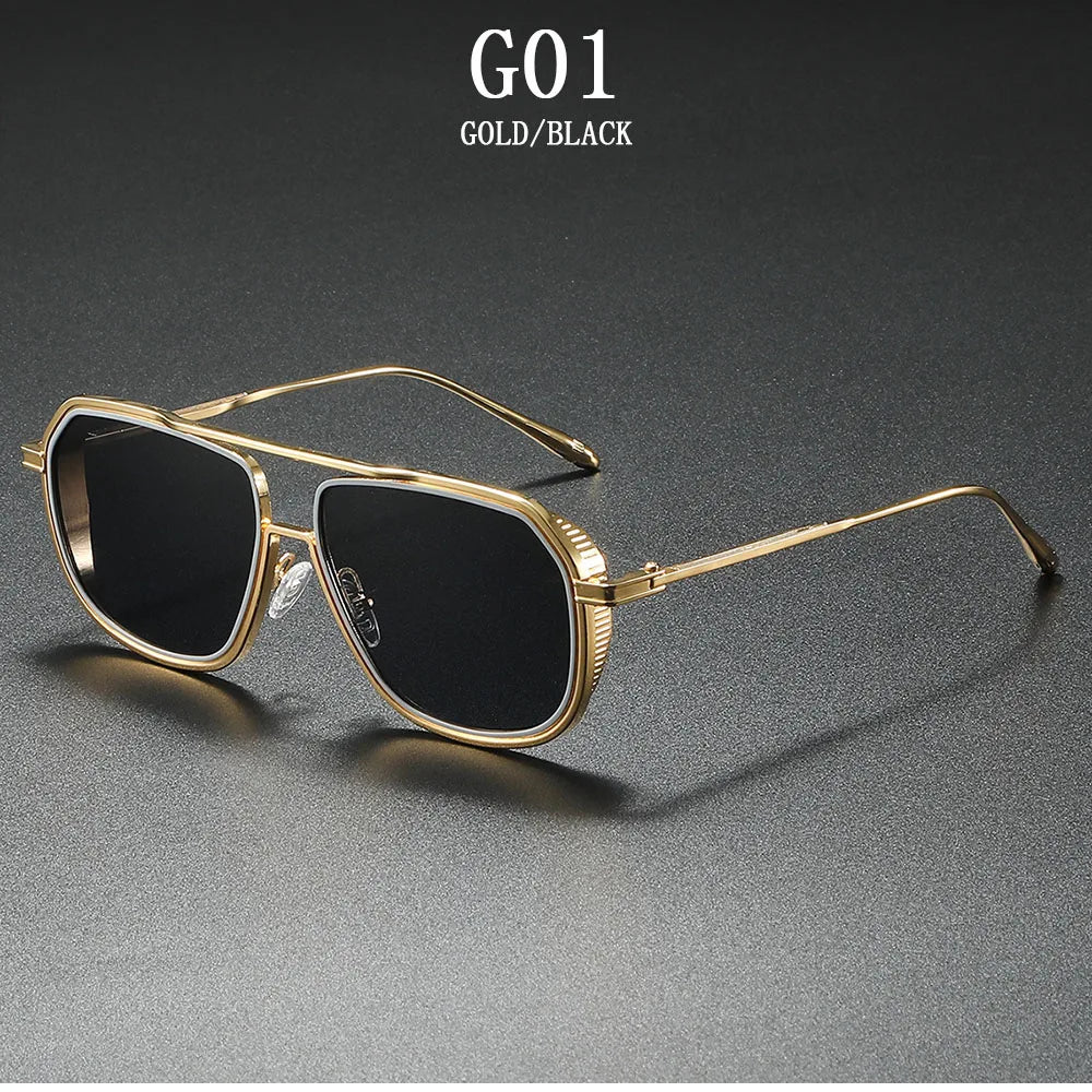 Fashion Sunglass Men Vintage Sunscreen Oversized Sunglasses Women Trendy Metal Glasses Gafas De Sol Hombre Lunette Soleil Femme