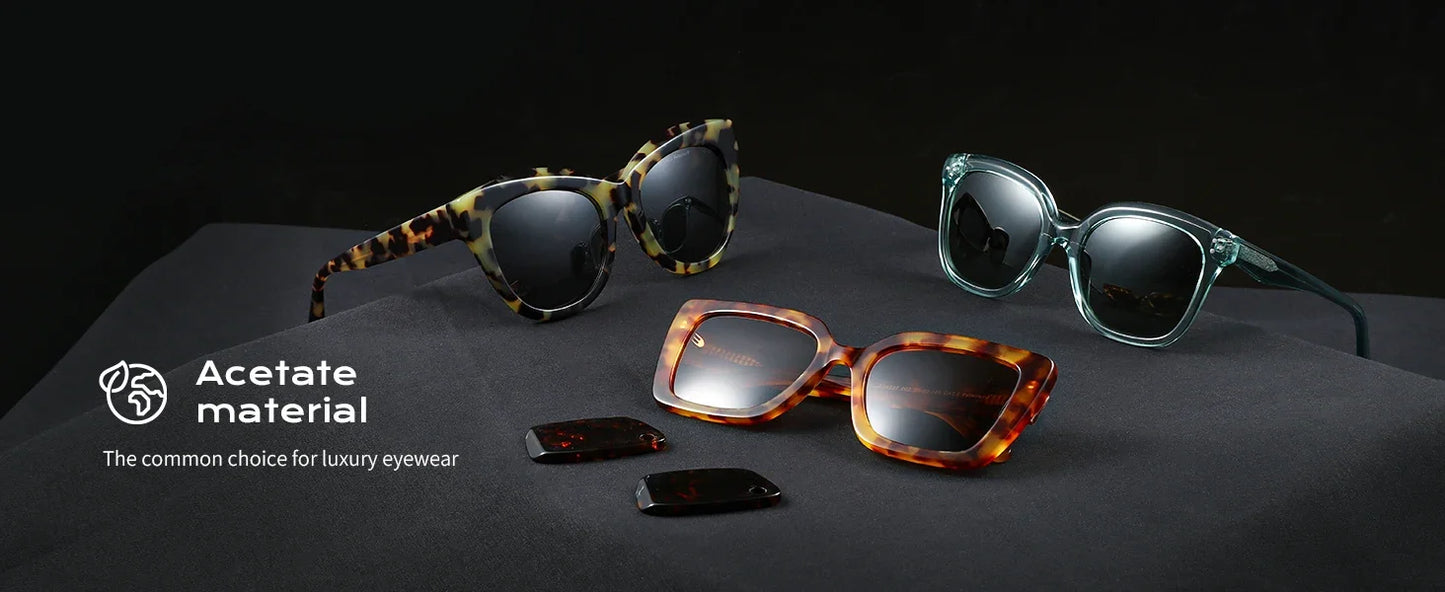 2026 New Square Polarized Sunglasses Women Thick Frame UV400 Protection Acetate Sun Glasses for Ladies Shopping Gift