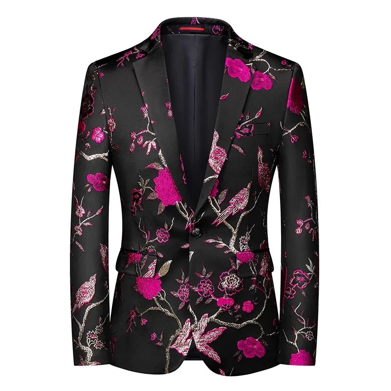 2026 New Red Men's Suit Jacket, Wedding Brands Dress Coat, Stylish Slim Man Costume Homme Single-Breasted Asian Sizes  Blazer