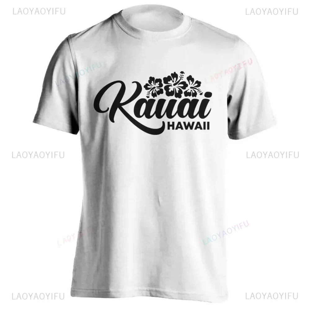 Men's Cotton Shirt OAHU HAWAII SURFING Distressed TShirt Unisex Surf Board Beach Tee Tops Summer Fashion Casual Short Sleeves