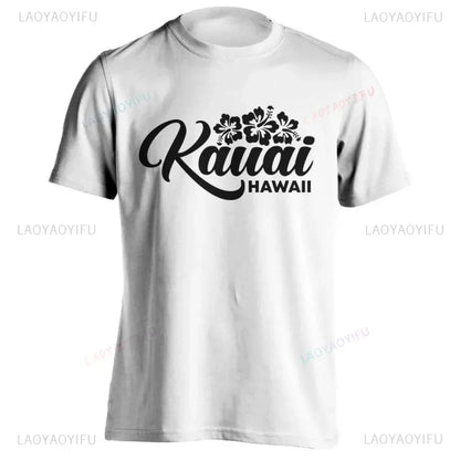 Men's Cotton Shirt OAHU HAWAII SURFING Distressed TShirt Unisex Surf Board Beach Tee Tops Summer Fashion Casual Short Sleeves
