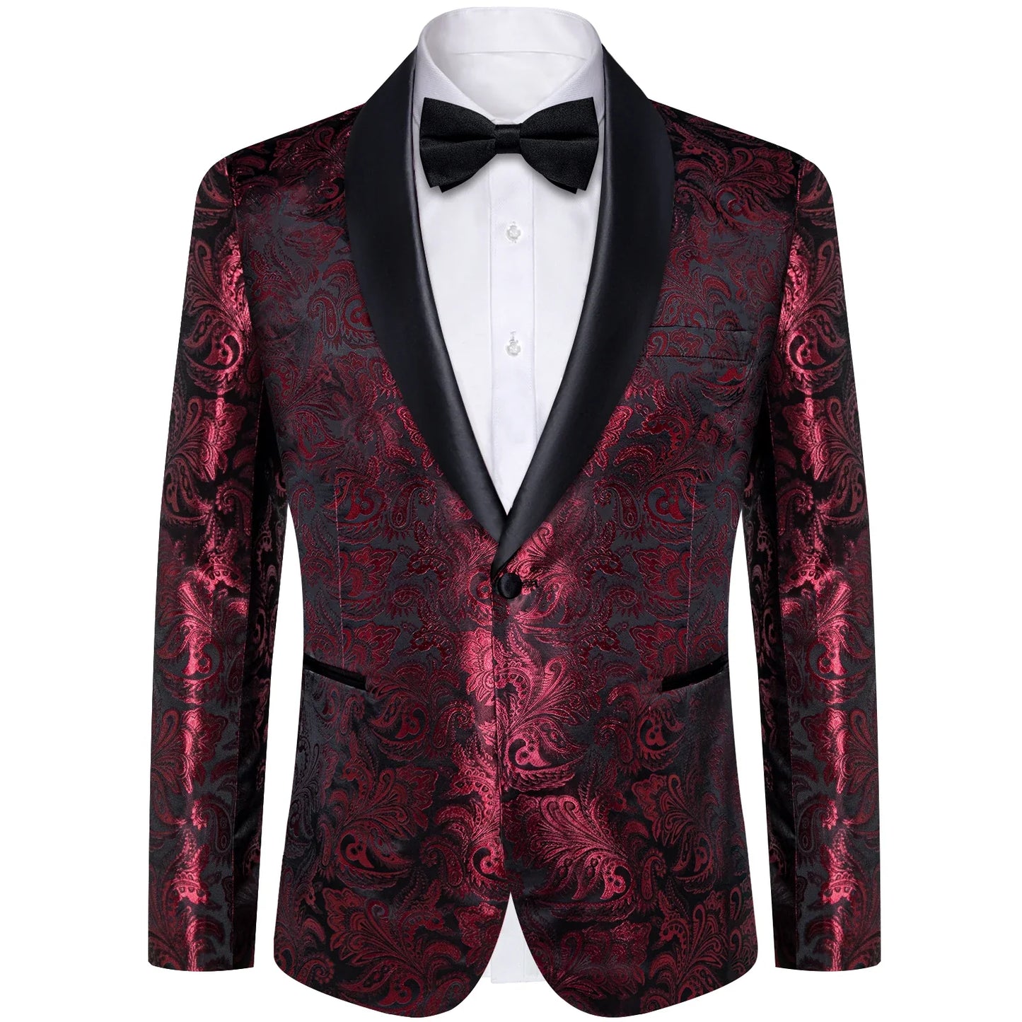 Men's Suits Blazer Green Red Silver Color Paisley Luxury Wedding Prom Business Banquet Suit Coat Men Clothing Jacket