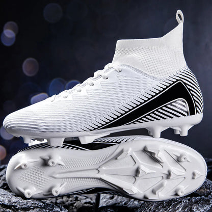AG/FG Football Boots Unisex Kids Youth PU+Fabric Upper TPU Sole Anti-Slip Durable Outdoor Sports Pitch Training Shoes