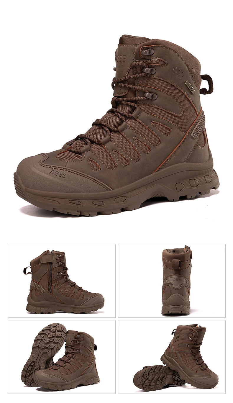 Men Tactical Boots Lace Up Brand Military Ankle Hiking Shoes Desert Work Army Boot Waterproof Size Plus Unisex Climbing Shoes
