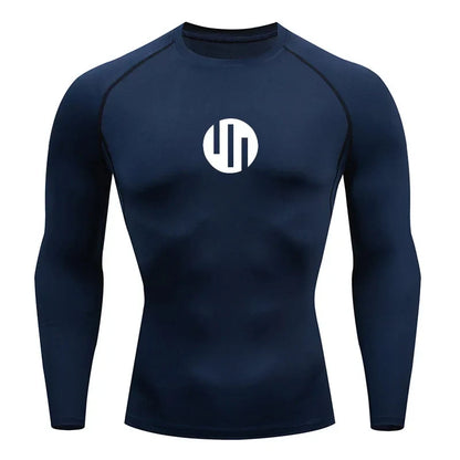 Running Men's Compression Long sleeve T-Shirt Gym Sports underwear Quick-drying Sweat-Wicking Sunscreen Second Skin Workout Men