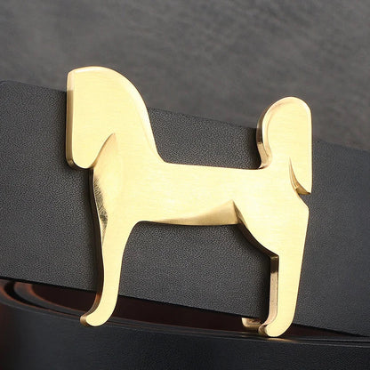 High grade Stainless steel horse slide buckle men belts 3.8cm wide genuine leather Waistband cowboy casual ceinture homme