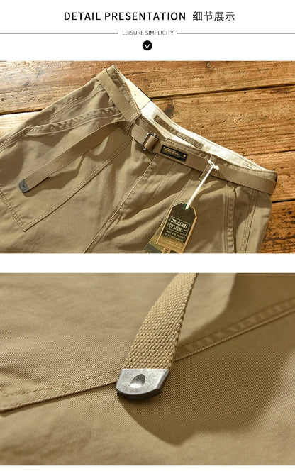 Trendy Versatile Workwear Pants Men American Retro Trousers Fashion Cargo Pants Man Straight Casual Baggy Pants