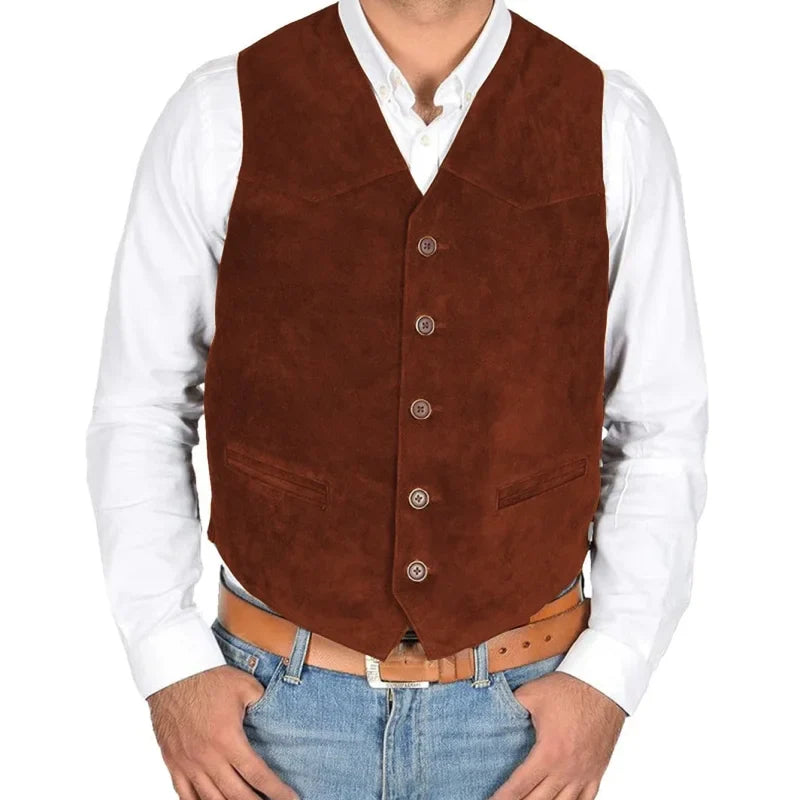 Men Vest Black Single Solid Button Frosted Velvet Waistcoat For Banquet Birthday Wedding Business Work Daily Set Men Suit Vest
