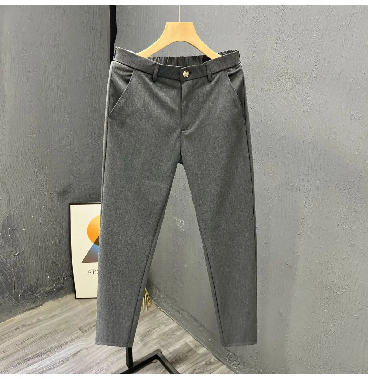 Men's Clothing Summer Fashion Business Casual All Match Suit Pants Formal Strecth Solid Straight Slim Trousers Pantalones Hombre