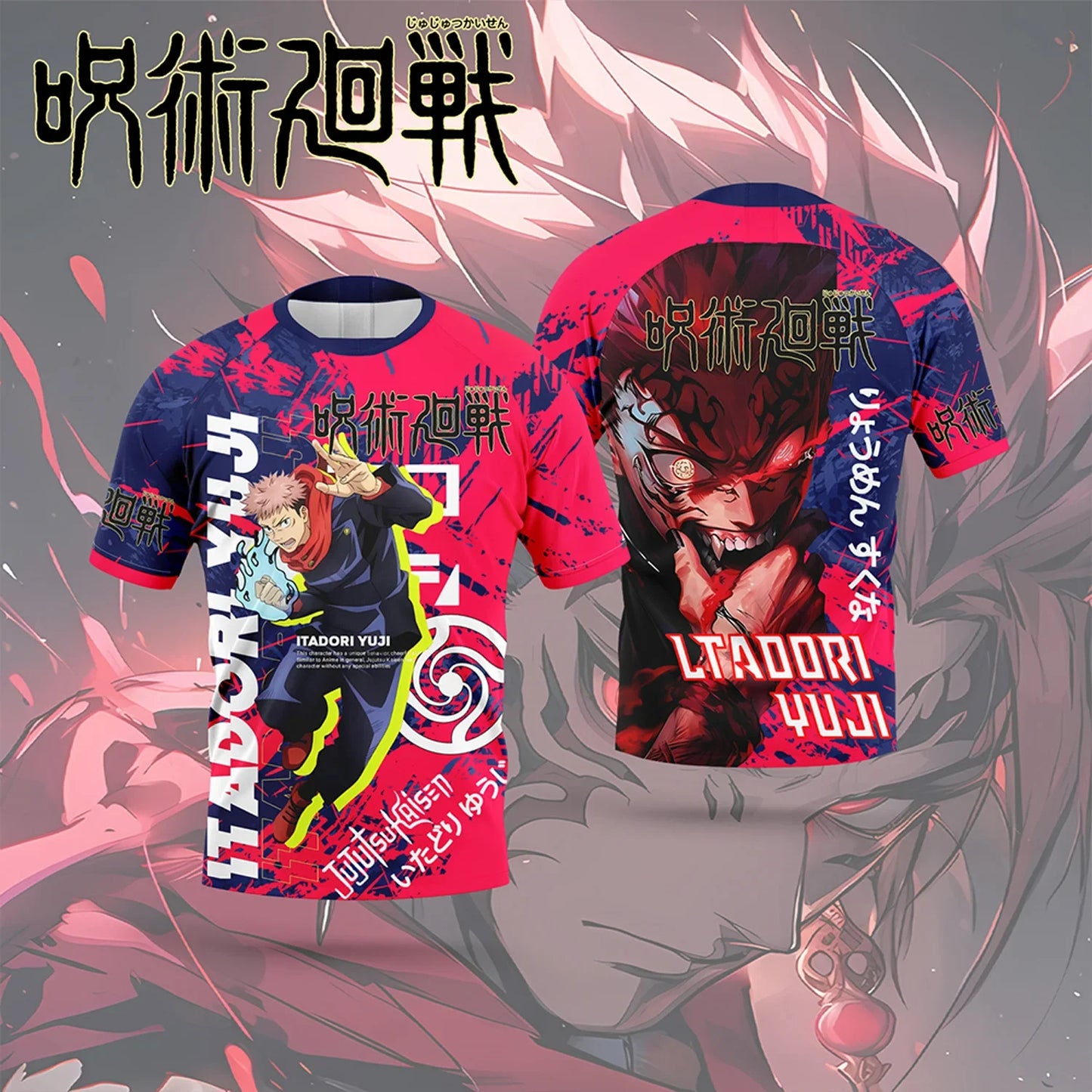 Bandai Jujutsu Kaisen Anime Character-themed Jerseys Adult Kids Athleisure T-Shirts Summer Quick-drying Soft Lightweight Comfy