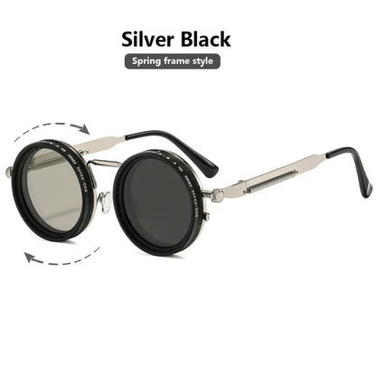 Cycling ND2-400 9 Level Adjustable Dimming Polarized Sunglasses Men Women Fishing Punk Round Glasses Eyeglasses ND Filter