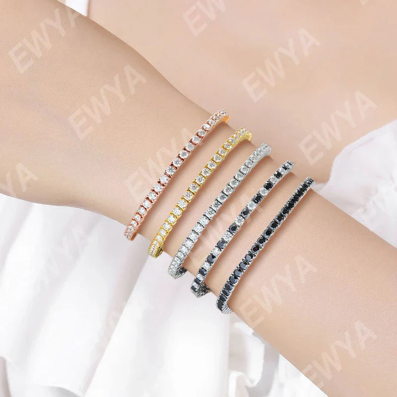 925 Sterling Silver Moissanite Bracelet 0.1ct 3mm D VVS1 Diamond with GRA for Women Sparkling Wedding Party Fine Jewelry