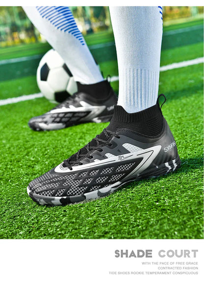 Double star youth football shoes, TF nail grip anti slip, unisex match training specific football shoes