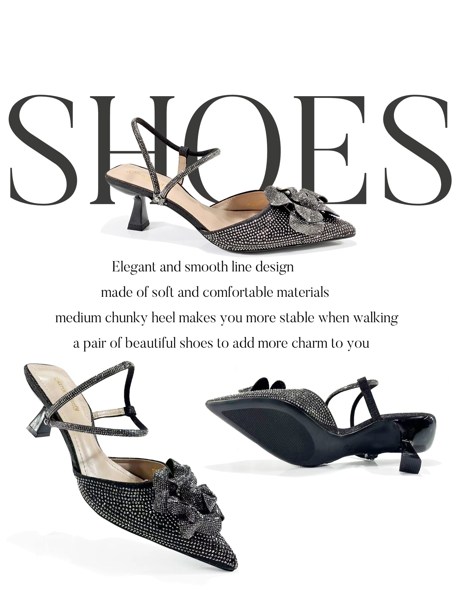 2025 Large Flower Design Shoes & Bag Nigerian Coffee Color Women's Stiletto Shoes For Special Good Time INS Style