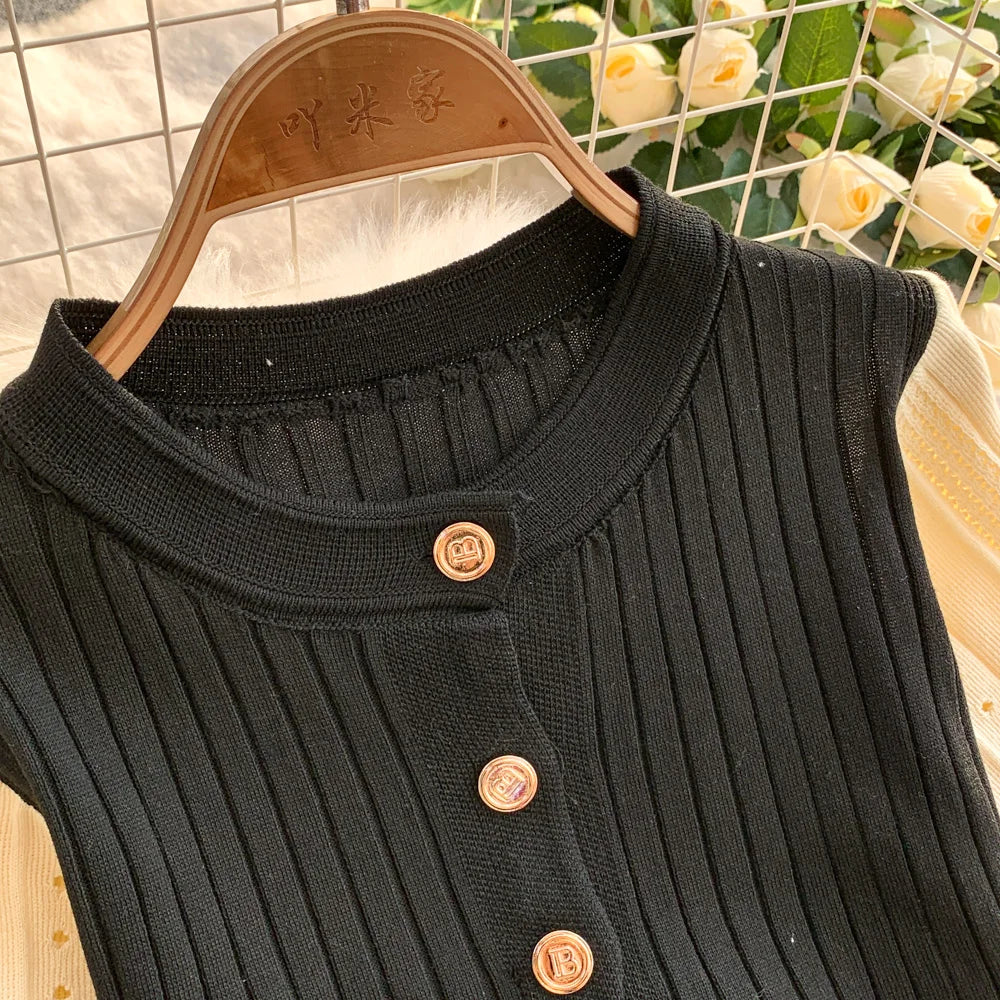 Women Dress 2026 Spring and Summer Elegant Patchwork One-Piece Knitted Maxi Dress Office Lady Slim Waist Sweater Dress