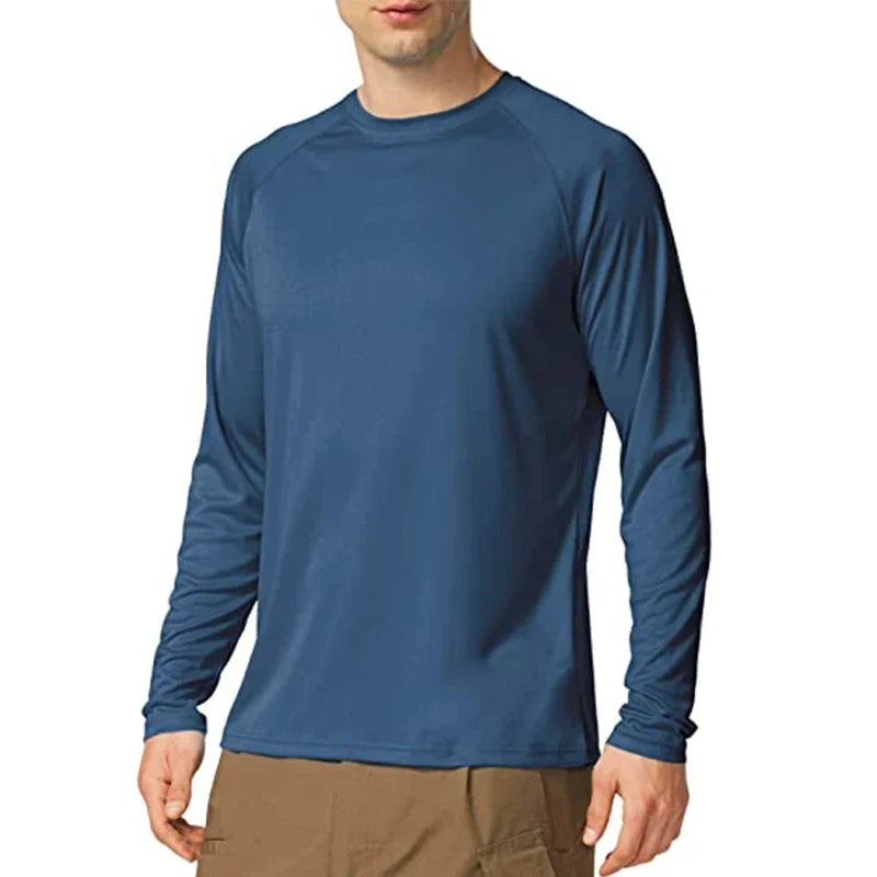 Nheals UPF 50+ Long Sleeve T-shirt Men's UV Sun Protection Quick Dry Breathable Sunscreen T-shirt Hiking Fish Performance Tops