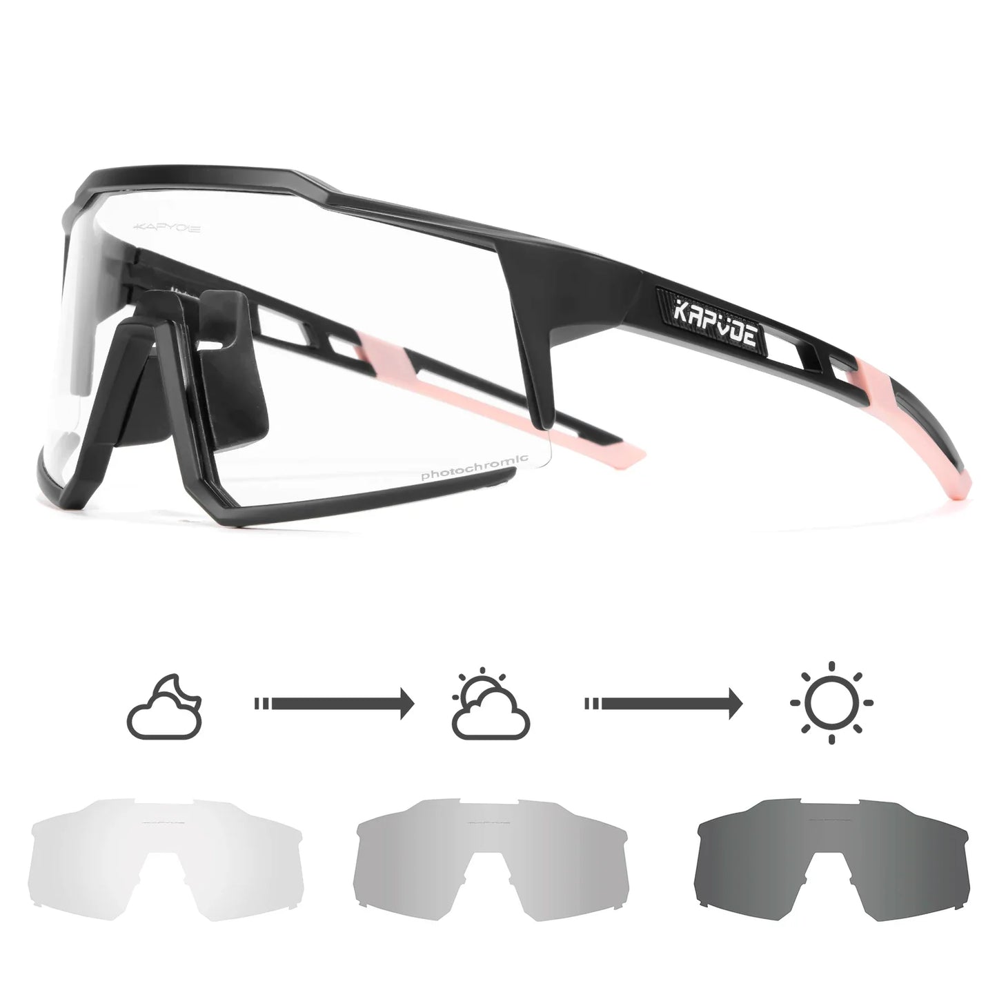 Photochromic Cycling Glasses UV400 MTB Clear Mountain Bike Transition Bicycle Sunglasses for Men Women Sports Eyewear