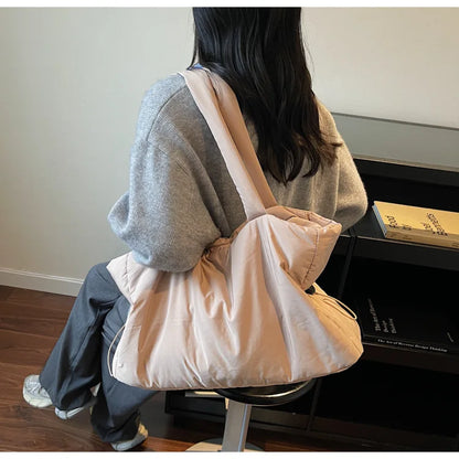 Fashion Winter Women Shoulder Bag Large Simple Shopping Commuting Bag Simple and Practical Textured Casual Versatile Tote Bag
