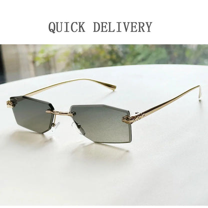 2026 Rimless Sunglasses Women Vintage Luxury Fashion Glasses Shades Dropshipping Luxe Lentes De Sol Mujer Lunette Soleil Femme