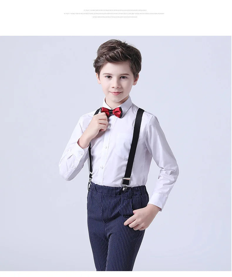 Boys Summer Wedding Suit Kids 1Year Birthday Vest Pants 2PCS Formal Suit Child Party Ceremony Costume Teenager Photography Suit
