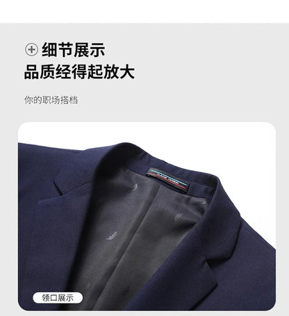 Blazer New Men's Fashion Business Solid Color British Style Professional Work Groom Wedding Dress Best Man Blazer Jacket