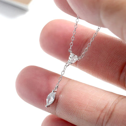 Moissanite Necklaces for Women GRA Certified 3x6mm Marquise Cut Gemstone Pendant s925 Sterling Silver Dainty Necklaces