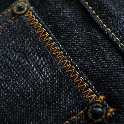 Mens Jeans Selvedge Denim Jeans for Man Silver Button Loose Fit Handmade 15 Oz