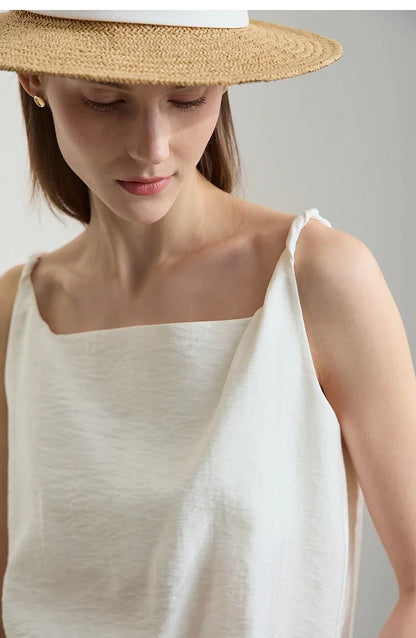 Casual Summer Camisole Tops Women 2025 Solid Office Lady Straight Top Woman New Fashion Loose Sleeveless Clothing 12522032