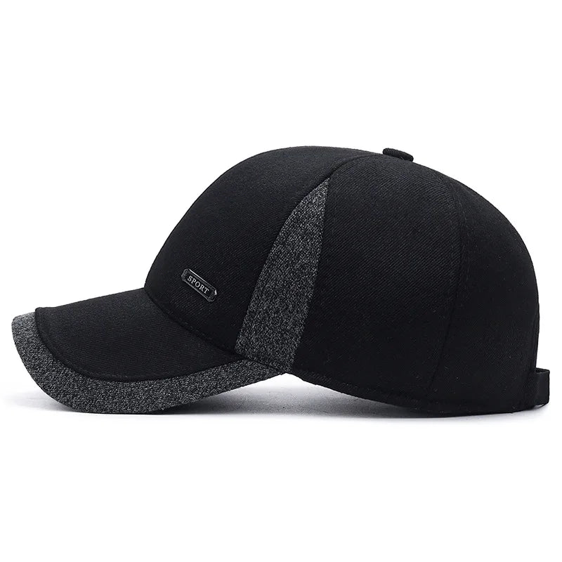 Auturnn Thick Warm Men Winter Baseball Cap With Ear Flaps, Ideal choice for Gifts