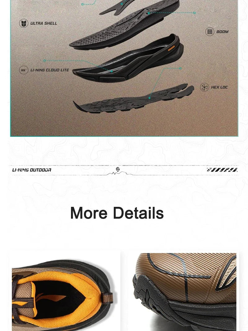Unisex AXL FLIT Outdoor COUNTERFLOW Hiking Shoes BOOM Cushion Lightweight High Rebound LiNing Leisure Sneakers AHTV027
