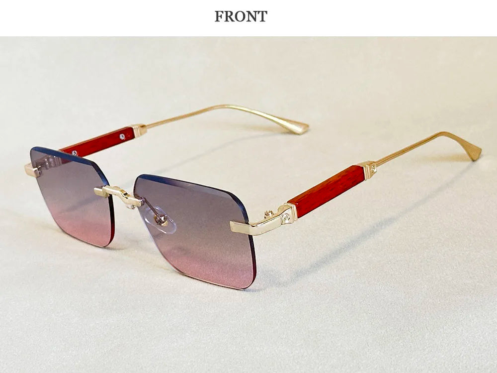 Vintage Square Sunglasses For Men Rimless Sunglasses Women Trendy Retro Fashion Glasses Gafas De Sol Hombre Lunette Soleil Femme