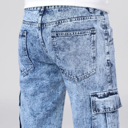 Men's Loose Straight Leg Jeans American Fashion Brand Casual Workwear Comfortable Fit Classic Style