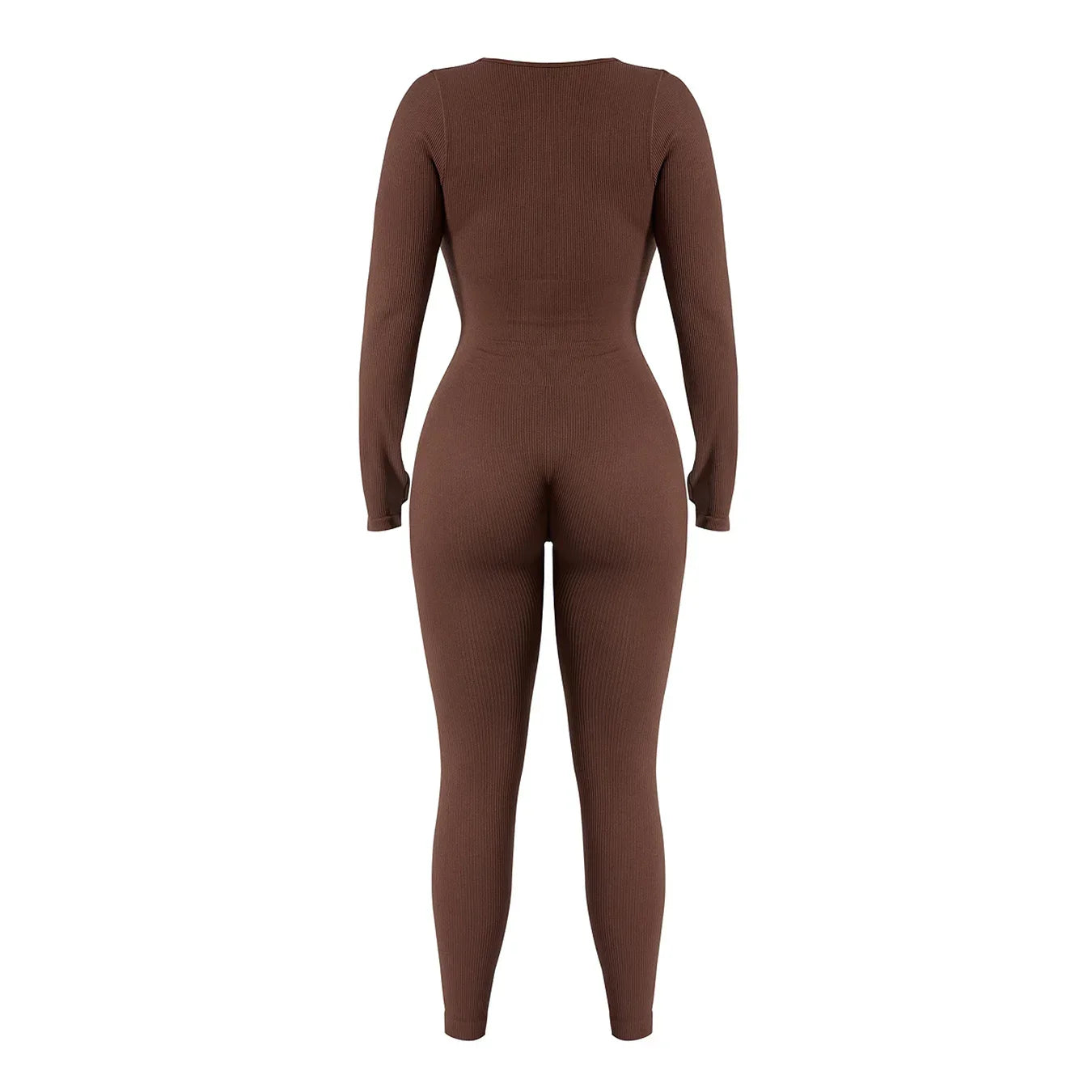 Women's one-piece yoga suit black jumpsuit long sleeved bodysuit sexy and fashionable streetwear casual sports bodysuit
