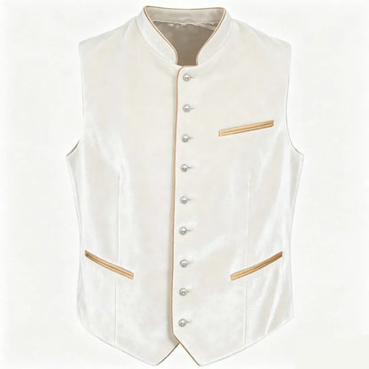 Men Vest Black Suede Velvet High Neck Single Breasted Waistcoat For Wedding Banquet Business Work Casual Daily Men Suit Vest