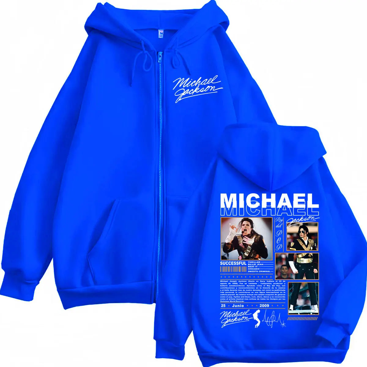 Limited Michael Jackson Classic Merch Zipper Hoodie Vintage Fashion Rock Zip Up Sweatshirts Men Women Casual Oversized Pullovers