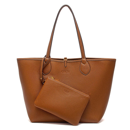 Double Sided Mother Child CaWomen's Tote Bag 2025 Autumn New Coffee Color Handbag