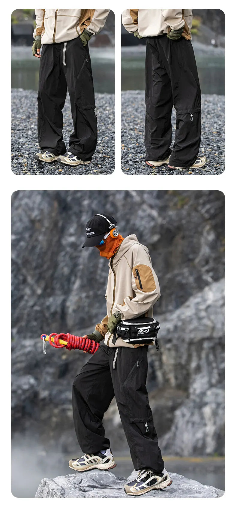Autumn Hiking Pants Men Outdoor Waterproof Camping Paratrooper Pants Spring Wear-Resistant Mountaineering Fishing Cargo Trousers