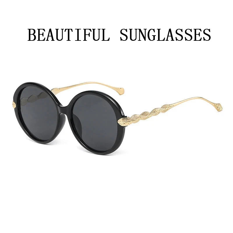 Round Sunglasses Women 2023 Oversized Luxury Fashion Glasses  Vintage Shades Retro Lunette De Soleil Femme Gafas De Sol Mujer