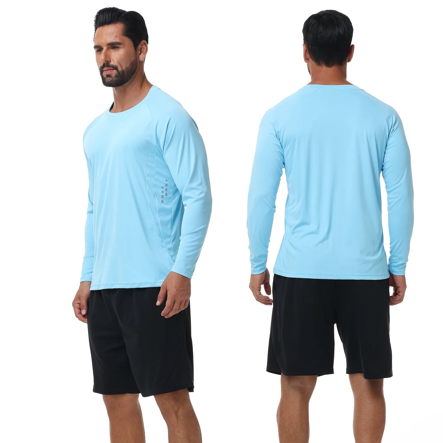 Men UPF 50+ Long Sleeve T-Shirt, Rash Guard Breathable Tops, Pullover Shirt for Sport Fishing Hiking Running Beach Surfing